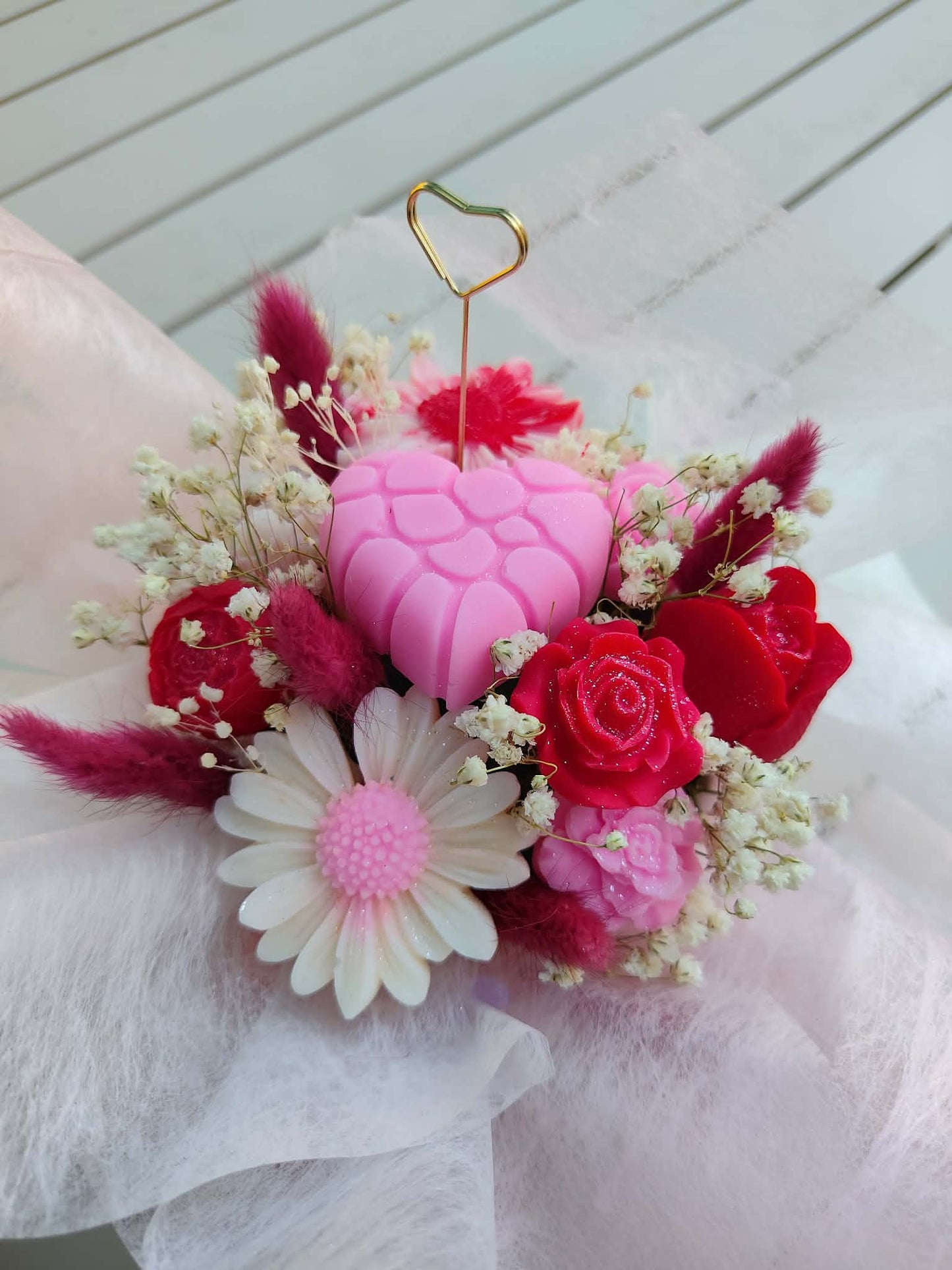 Bouquet Cœur gravé