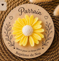 Plaque gravée + marguerite