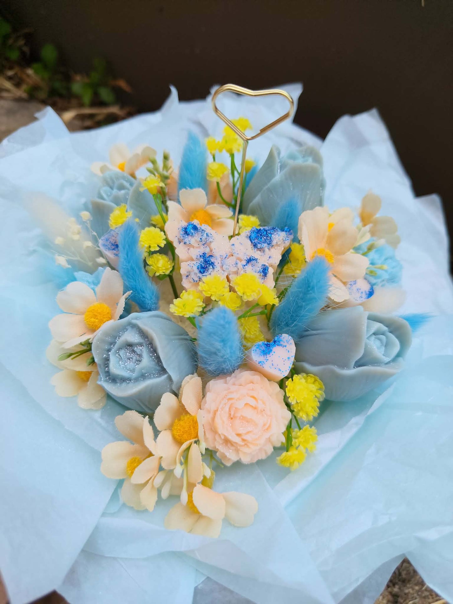 Bouquet papillon + tulipes
