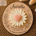 Plaque gravée marguerite coeur
